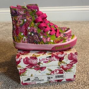 Kids High-Top Sneakers - Pink and Green